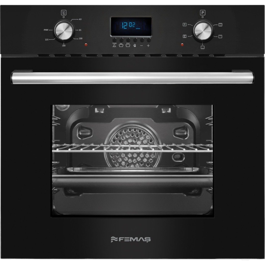 Femaş Siyah Inci 3'lü Ankastre Set ( 5002 Multifonksiyon Siyah Fırın + 3140 Ce Siyah Cam Ocak+ Fd 101 Yatay Siyah Cam Davlumbaz) - Görsel 3