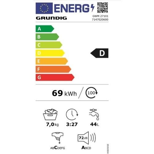 Grundig GWM 27101 D 7 kg 1000 Devir Bluetooth Bağlantılı Çamaşır Makinesi - Görsel 3