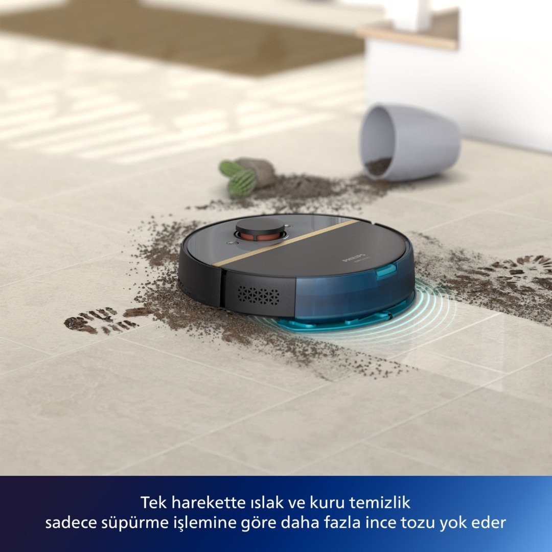 Philips 7000 Serisi 7000 Islak Kuru Robot Süpürge, 5000 PA,Titreşimli Mop,Sert Zemin ve Halıya Uygun, XU7000/01 - Görsel 4