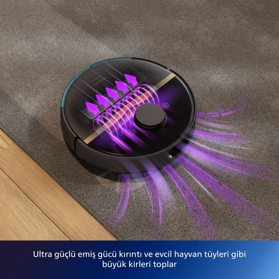 Philips 7000 Serisi 7000 Islak Kuru Robot Süpürge, 5000 PA,Titreşimli Mop,Sert Zemin ve Halıya Uygun, XU7000/01 - Görsel 10