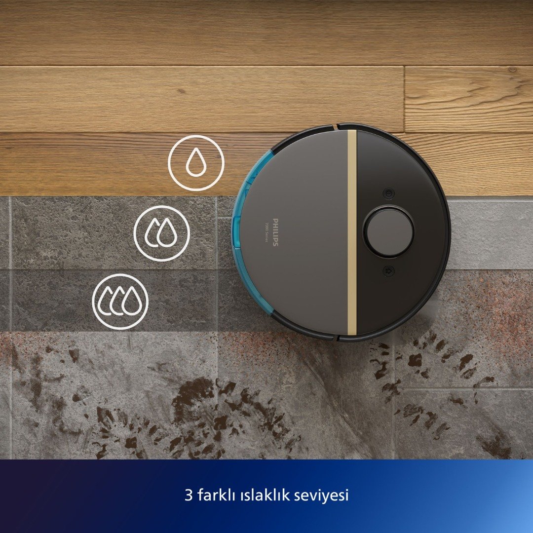 Philips 7000 Serisi 7000 Islak Kuru Robot Süpürge, 5000 PA,Titreşimli Mop,Sert Zemin ve Halıya Uygun, XU7000/01 - Görsel 14