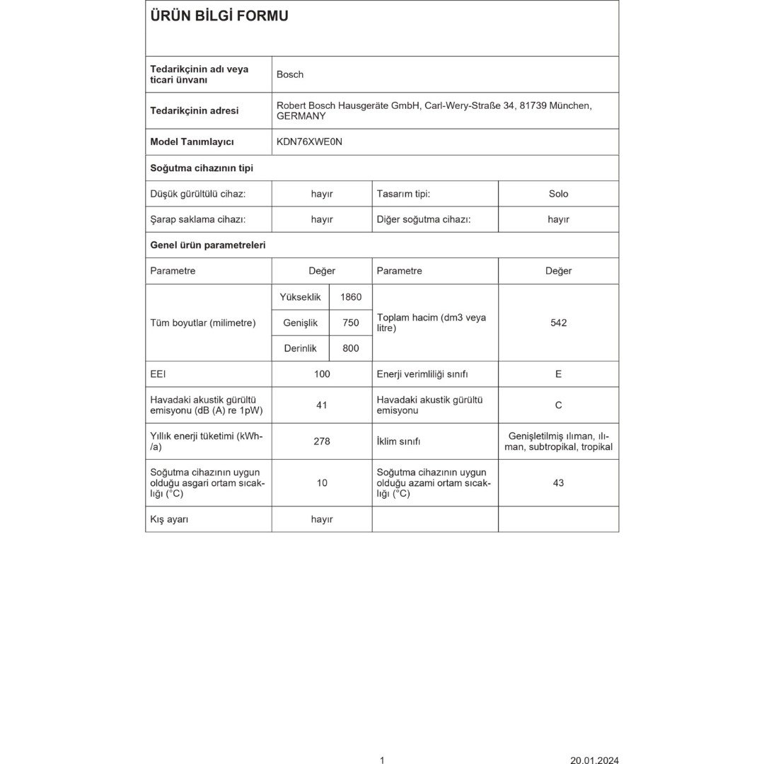 Bosch KDN76XWE0N 542 Lt No-Frost Buzdolabı - Görsel 3