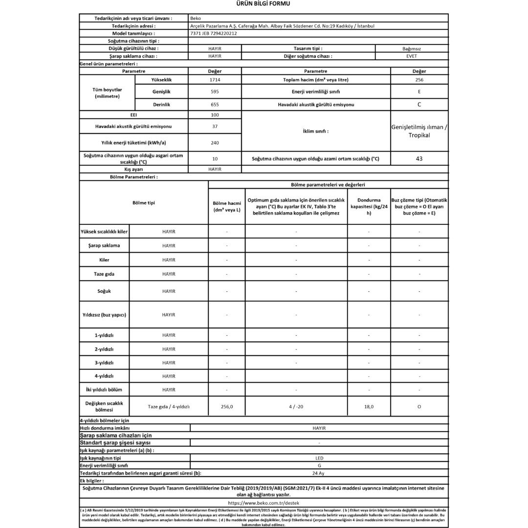 Beko 7371 JEB Çekmeceli Derin Dondurucu - Görsel 5